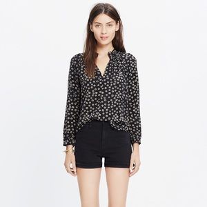Madewell Silk Memory Blouse in Stencil Blossom